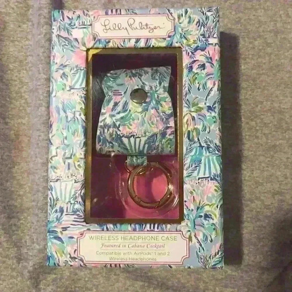 NWT Lilly Pulitzer‎ Wireless Headphones Case Cabana Cocktail - Picture 1 of 2